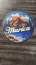 Load image into Gallery viewer, 'Murica Outdoor Adventure Sticker – Mountain & Beach Landscape
 Die-Cut Stickers