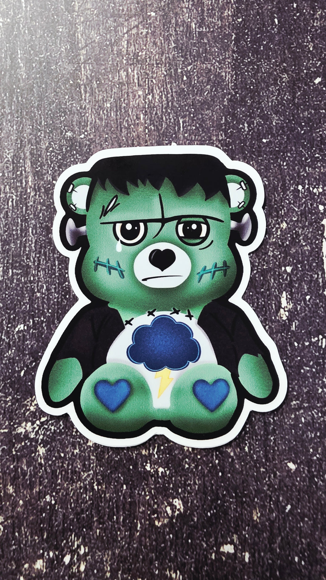 Frankin Doesn't Care Bear Die-Cut Sticker