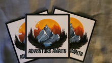 Load image into Gallery viewer, Adventure Awaits Square Stickers
