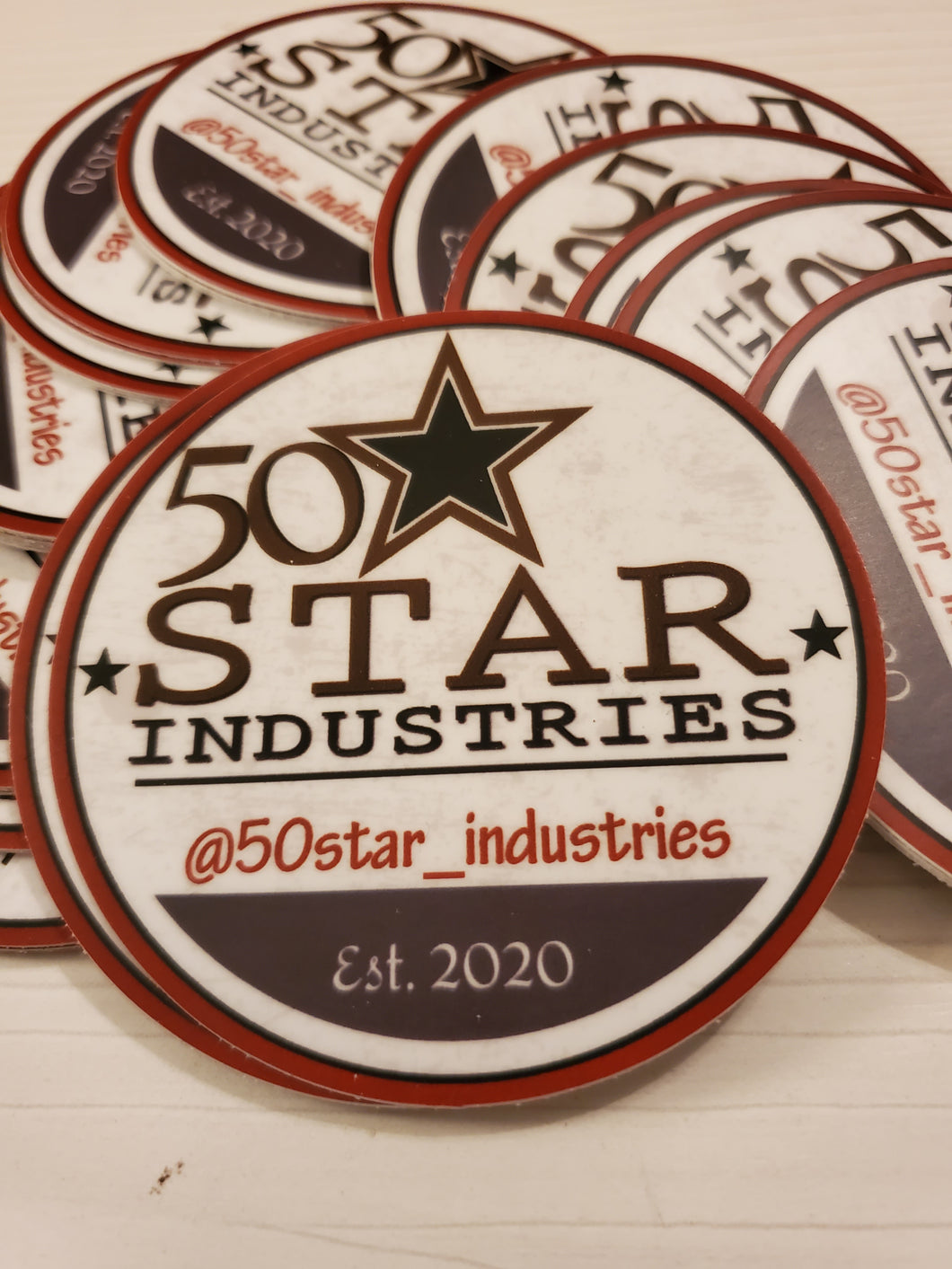 50 Star Industries Round Stickers